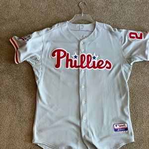 Chase Utley Majestic Authentic Jersey.  2009 World Series patch